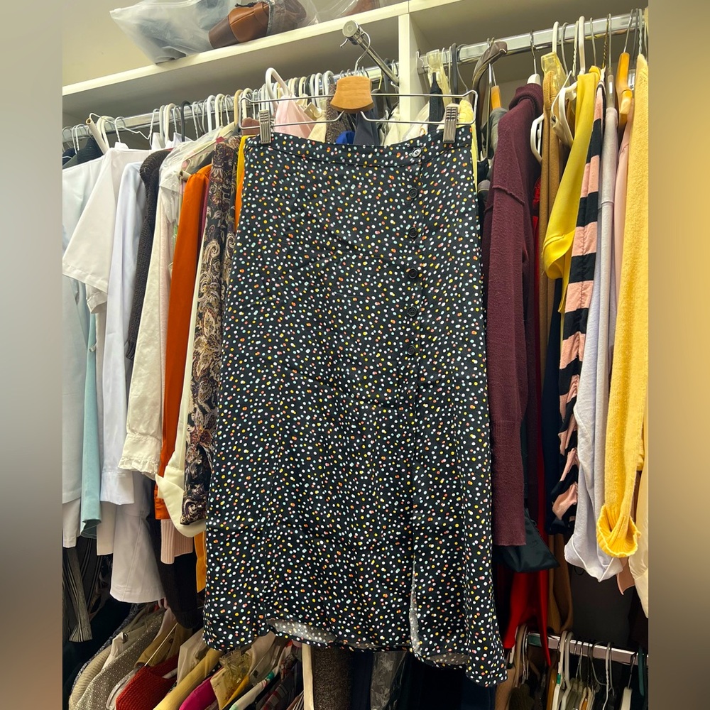 Reformation Confetti Polka Dot Midi Skirt